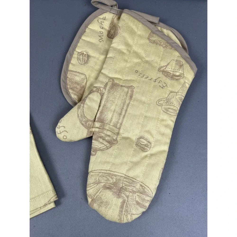 Bodrum Organic Tea Towel, Oven Mitt & Pot Holder Set - Organic Cotton - NEW